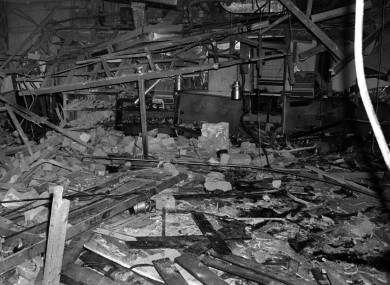 File photo dated 22 November 1974 of the rubble in the Mulberry Bush pub in Birmingham after one of the bombs detonated.