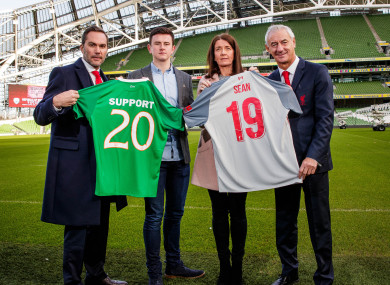 Jack and Martina Cox with former Ireland international Jason McAteer and former Liverpool striker Ian Rush.