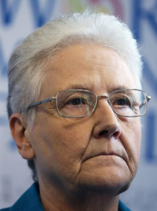 Marie Collins at a press conference following a panel event on safeguarding children and vulnerable adults at the World Meeting of Families in Dublin in August 2018.