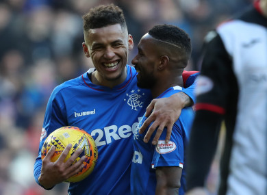 Jermaine Defoe and James Tavernier discuss who will take the latest penalty in the league win against St Mirren.