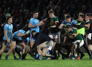 Tempers flare at the final whistle in Tralee.
