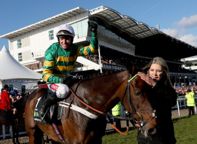 Barry Geraghty celebrates after Buveur D'Air triumphed last year.