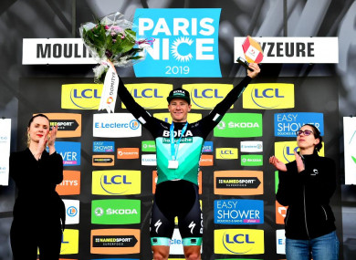 The Bora-Hansgrohe rider secured his third stage win of 2019 on Tuesday.