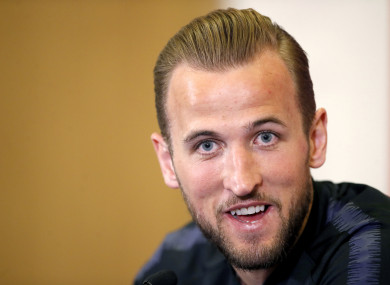 Kane pictured at St George's Park ahead of England's Euro qualifiers.