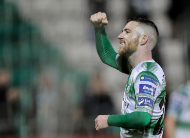Jack Byrne celebrates after Shamrock Rovers' win against Sligo on Friday night.