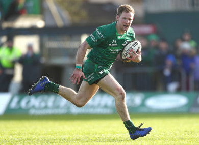 Marmion runs in Connacht's fifth against Ospreys.