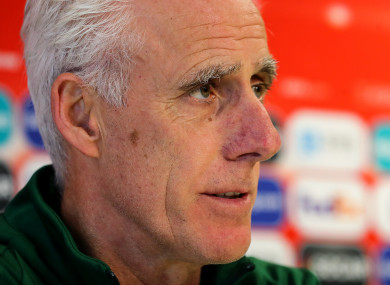 Mick McCarthy speaks to the media at Victoria Stadium, Gibraltar ahead of tomorrow's Euro 2020 qualifier.