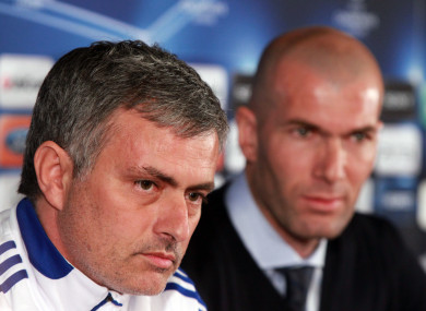 Mourinho and Zidane at Real Madrid back in 2011.