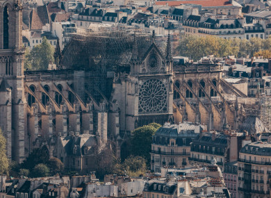 Fire damage at the historic Paris cathedral.
