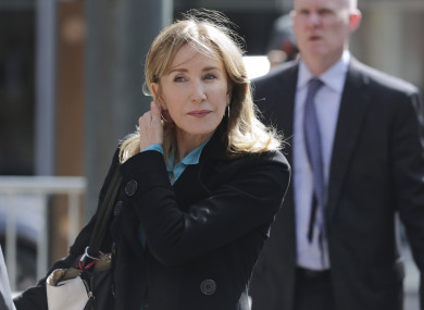 Felicity Huffman arriving at federal court in Boston last week