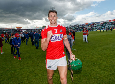 Aidan Walsh toasts Cork's victory in the Gaelic Grounds.