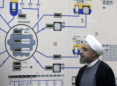 President Hassan Rouhani visiting the Bushehr nuclear power plant just outside of Bushehr, Iran.