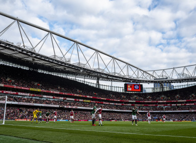 A general view of the Emirates Stadium during the final home game of last season, against Brighton.