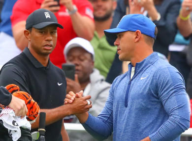Tiger Woods and Brooks Koepka at the PGA Championship.