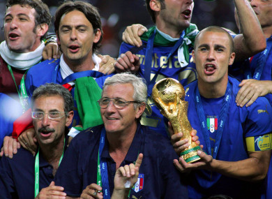 Lippi and Cannavaro with the World Cup in 2006.