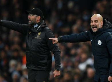 Jurgen Klopp (left) and Pep Guardiola.