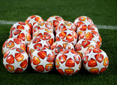 Champions League matchday footballs.