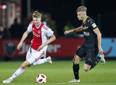 Van der Laan (right) facing Perr Schuurs of Jong Ajax earlier this season.