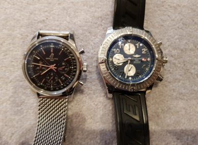 Two of the Breitling watches seized by CAB.