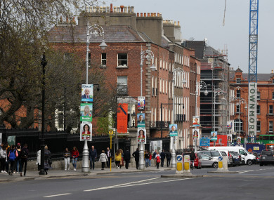 European Election posters on lamp posts in Dublin.