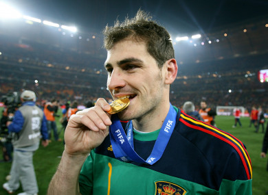 Casillas captained La Roja to their first World Cup against the Netherlands in Johannesburg.