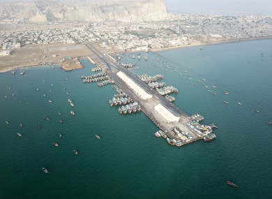The bay of Gwadar port, near where the hotel is located in southwest Pakistan's Gwadar.
