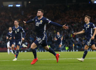 Oliver Burke scored a late winner for Scotland