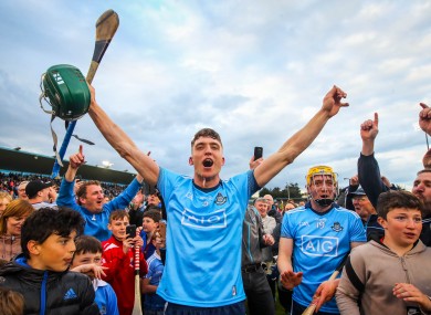 Chris Crummey celebrates Dublin's victory over Galway.