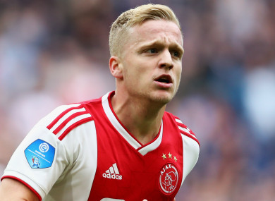 Ajax midfielder Donny van de Beek.