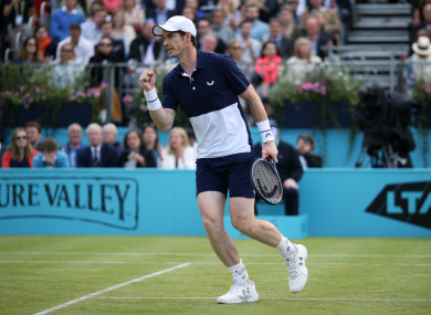 Murray in action at Queen's on Thursday evening.