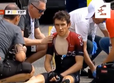 Thomas suffered the fall on stage four of the race.