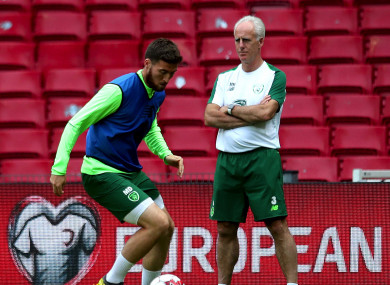 Matt Doherty and Mick McCarthy pictured in Copenhagen ahead of last Friday's game against Denmark.