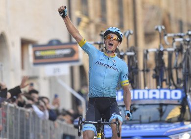 Jakob Fuglsang emerges victorious during today's final stage.