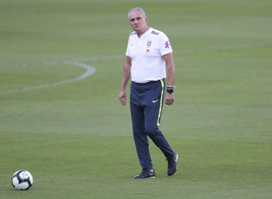 Tite on the training field yesterday.