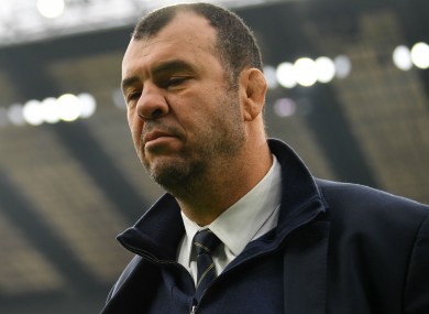 Australia coach Michael Cheika, who has set a high bar for the Rugby World Cup.
