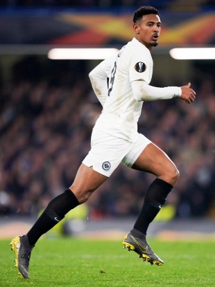 Haller in action against Chelsea at Stamford Bridge last season.