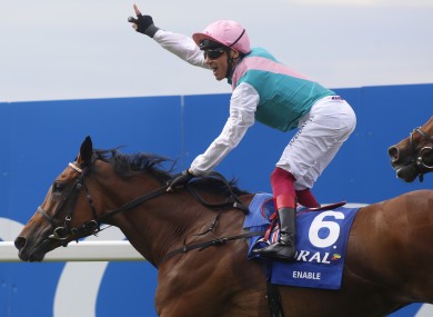 Frankie Dettori and Enable won The Coral-Eclipse Race run.