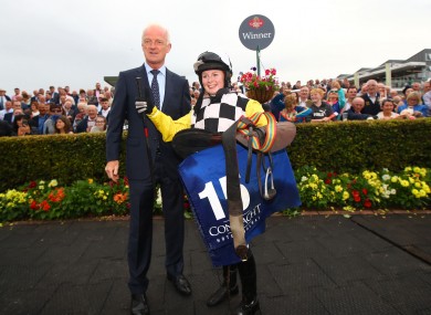 Jody Townend with Willie Mullins at Galway on Monday.