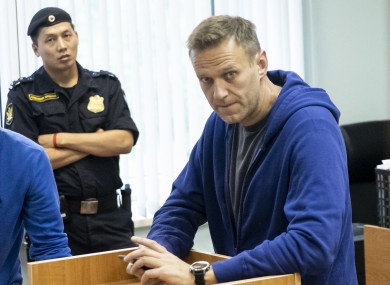 Alexei Navalny in a courtroom on 24 July 2019.