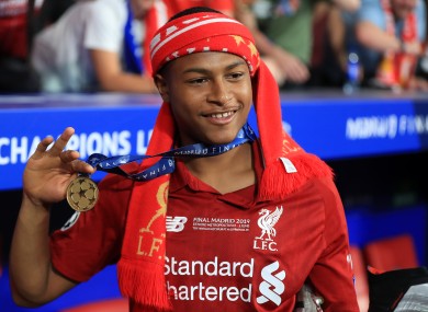 Liverpool's Rhian Brewster during the UEFA Champions League Final last season.