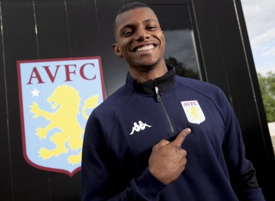 Wesley looking happy to be a Villa player.