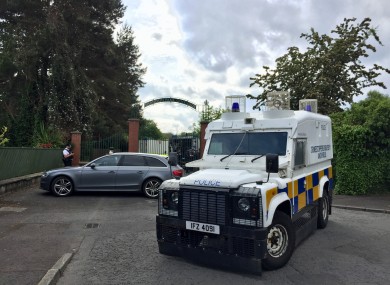 Police and army bomb disposal experts at Shandon Park Golf Club in east Belfast on 1 June.