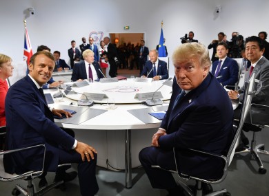 France's President Emmanuel Macron and US President Donald Trump at the G7 Summit in Biarritz, France.