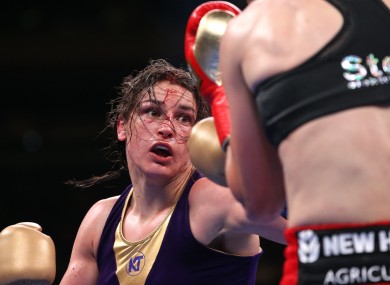 Katie Taylor in action against Delfine Persoon last June.