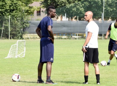 Balotelli training as a free agent in Brescia earlier this summer.