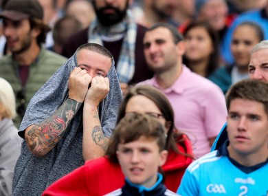 Tense fans at the end of today's clash.