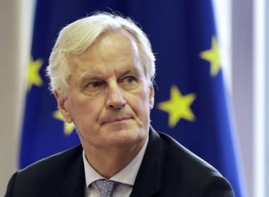 European Union chief Brexit negotiator Michel Barnier in Brussels yesterday.