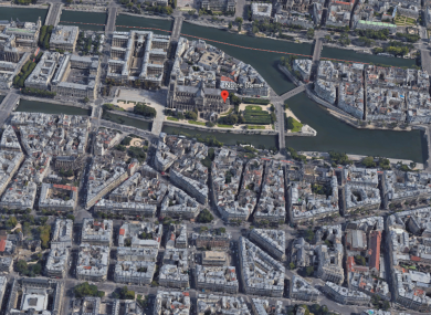 The police headquarters is located near Notre Dame cathedral.