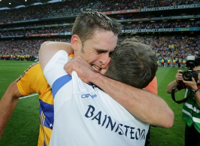 Brendan Bugler with Davy Fitzgerald after that 2013 All-Ireland win.
