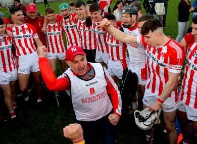 Imokilly boss Fergal Condon celebrates with his players.